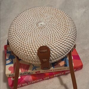 Round Woven Straw Crossbody Bag